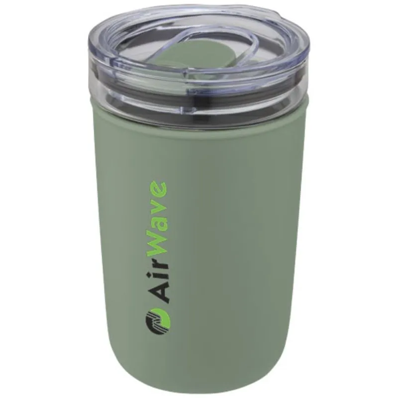 Vaso de vidrio de 420 ml con pared exterior de plástico reciclado 'Bello'